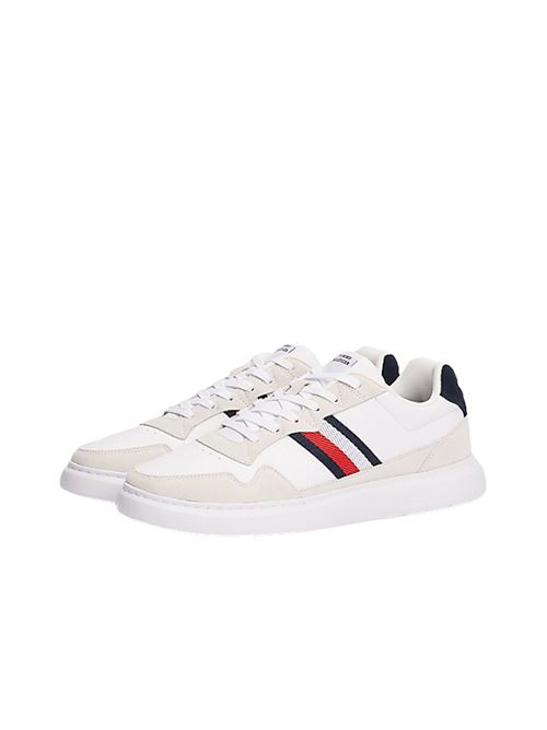 Sneaker  in pelle bianco/blu Tommy Hilfiger | FM0FM048890K6